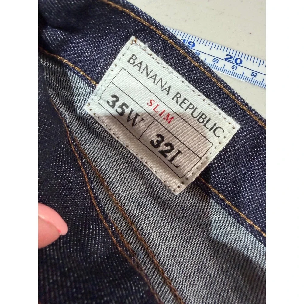 NWT‎ Banana Republic Slim Rinse Denim Mens 35x32 Dark Wash Preppy Minimalist